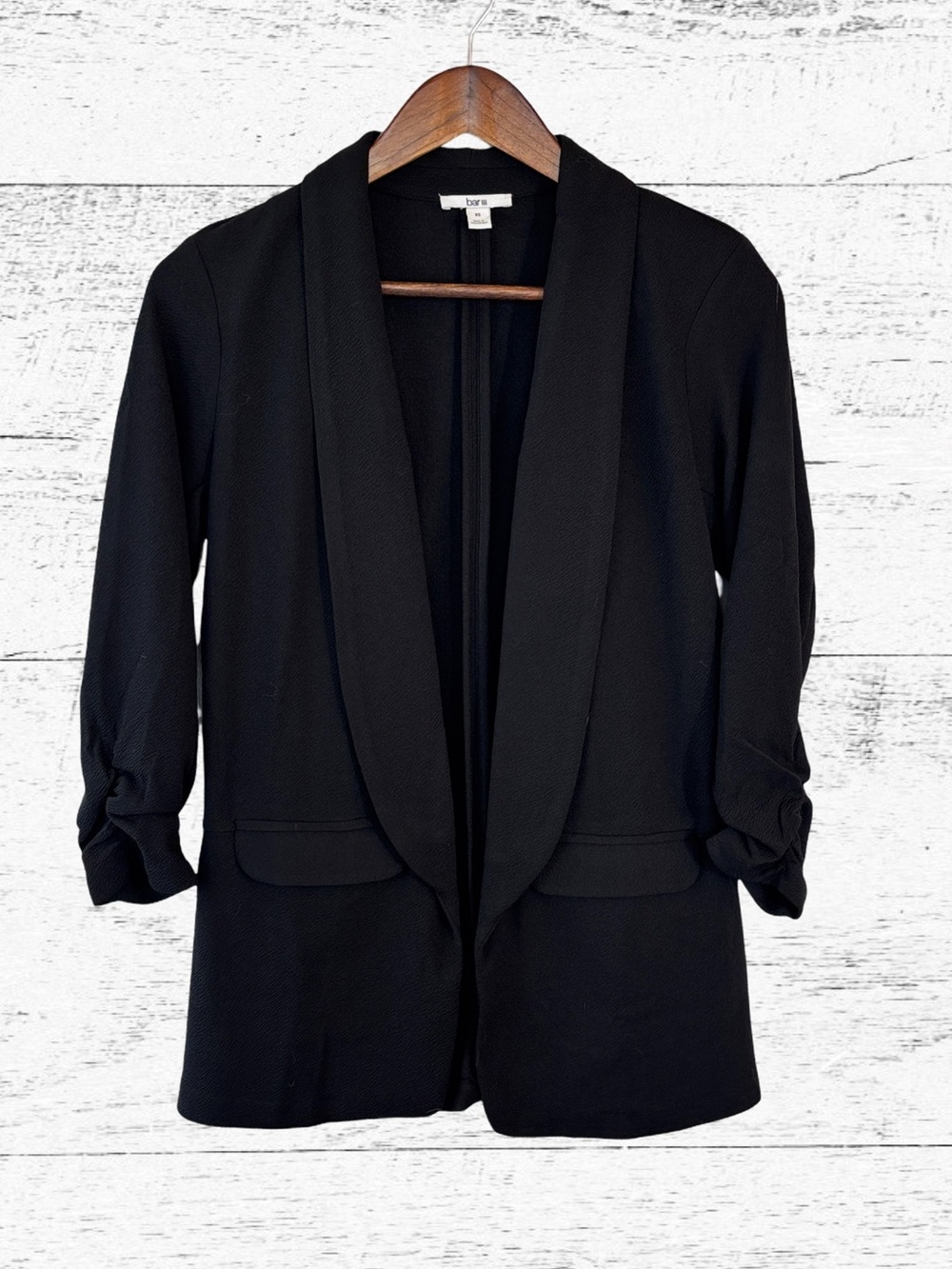 Bar III Black Shawl-Collar Open Blazer